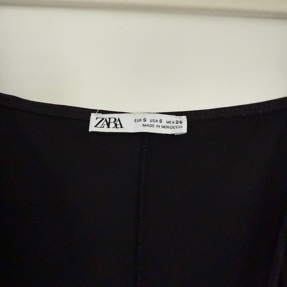 BNWT ZARA Black Shiny Jersey Effect Straight Leg Spaghetti Strap Jumpsuit Small - Picture 6 of 9